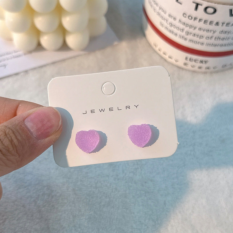 Wholesale Small Fresh Love Sweet Girl Style 925 Silver Needle Resin Earrings